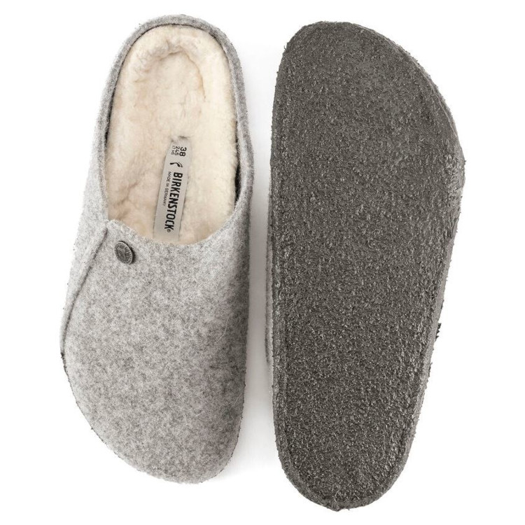Birkenstock Zermatt Shearling Slipper | Light Gray | Narrow - Women's (1015086) - Image 5
